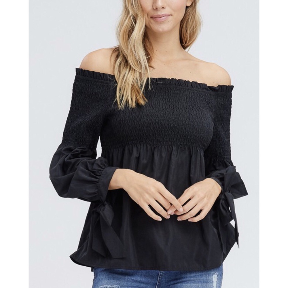 Black off the shoulder top - Picture 3 of 5